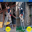 HOSTRÃ–M - Echelle télescopique articulée 3,8m STEMPAKT, escabeau 2x6 marches pliable professionnel multifonction, H max travail 4,7m, Garantie 5 ans, Hoström - vignette