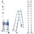HOSTRÃ–M - Echelle télescopique articulée 4,4m STEMPAKT, escabeau 2x7 marches pliable professionnel multifonction, H max travail 5,3m, garantie 5 ans, Hoström - vignette