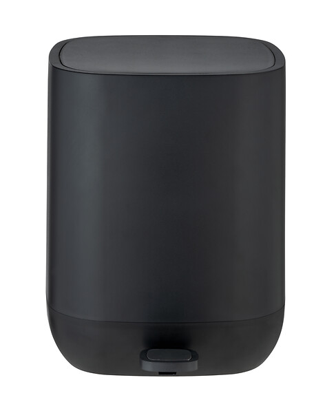 WENKO - Poubelle à pédale - Plastique - Davos - Noir - 5L - large
