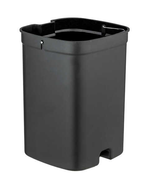 WENKO - Poubelle à pédale - Plastique - Davos - Noir - 5L - large