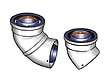 UBBINK - Coude 80/125 PPTL/PVC ROLUX - COUDE 90° CONDENSATION 80/125 Avec trappe de visite - vignette