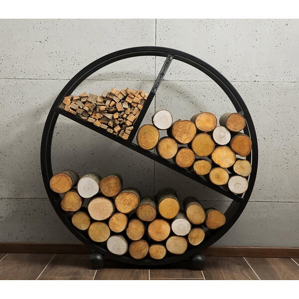 COOK KING - Range-bûches rond DIEGO en acier noir Ø 80 cm - large