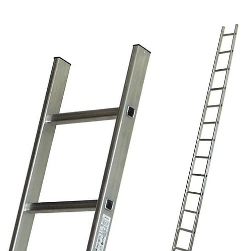 ESCALUX - Echelle simple ESCALUX V16002 en alu L375 cm, 13 échelons, H452cm - large