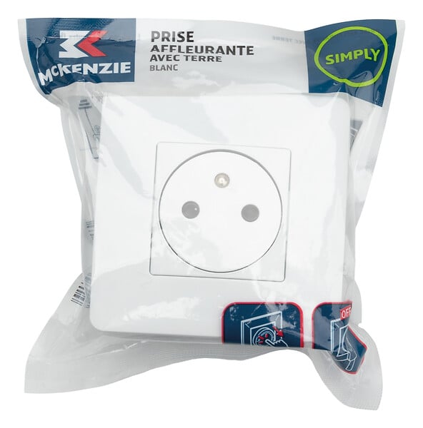 MC KENZIE - Prise 16A affleurante avec terre Simply - Blanc - large