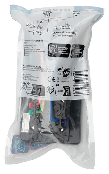 MC KENZIE - Double prise 16A 2P+T Easy Eject Simply - Noir - large