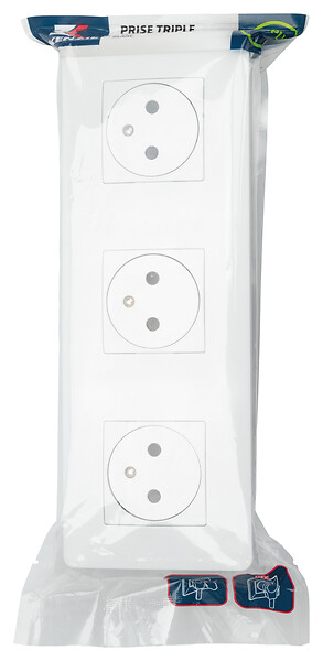 MC KENZIE - Triple prise 16A 2P+T Easy Eject Simply - Blanc - large