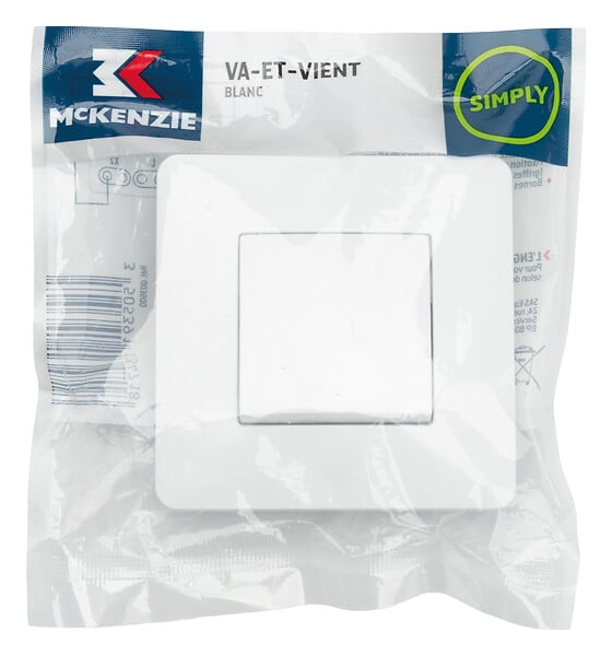 MC KENZIE - Interrupteur va-et-vient Simply - Blanc - large