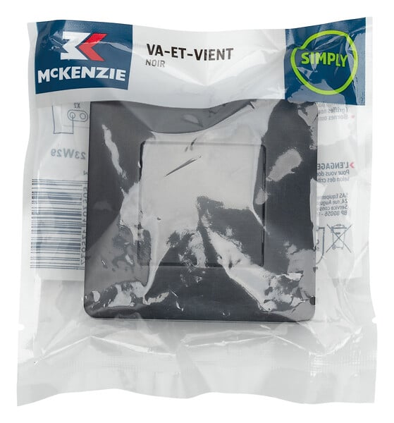 MC KENZIE - Interrupteur va-et-vient Simply - Noir - large