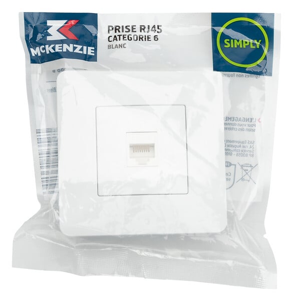 MC KENZIE - Prise RJ45 Simply - Blanc - large