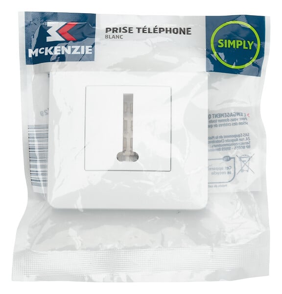 MC KENZIE - Prise Téléphone Simply - Blanc - large