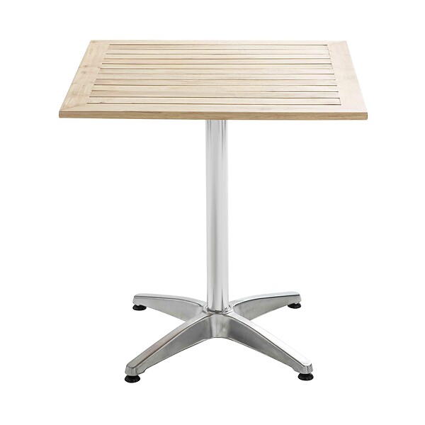 OVIALA - Table aluminium et bois carrée et plateau inclinable 70 x 70 x 70 cm - Times square - large