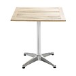 OVIALA - Table aluminium et bois carrée et plateau inclinable 70 x 70 x 70 cm - Times square - vignette