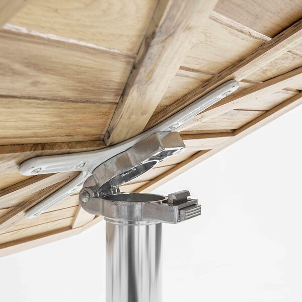 OVIALA - Table aluminium et bois carrée et plateau inclinable 70 x 70 x 70 cm - Times square - large