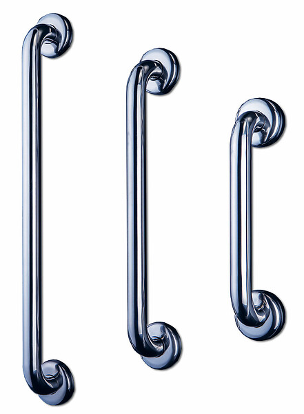 AKW - Barre d'appui droite en acier inoxydable - Longueur 600 mm - INOX recouvert d'époxy BLANC - large