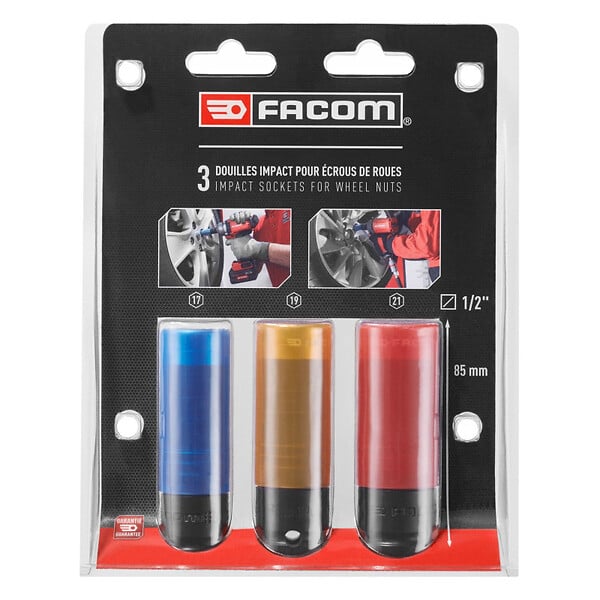 FACOM - Jeu de 3 douilles longues FACOM NSI.3LPB pour clés à chocs 1/2" - large