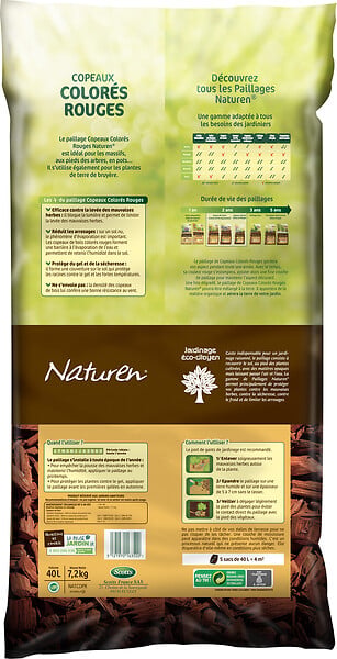 NATUREN - Paillage copeaux de bois - Rouge - 40 L - large