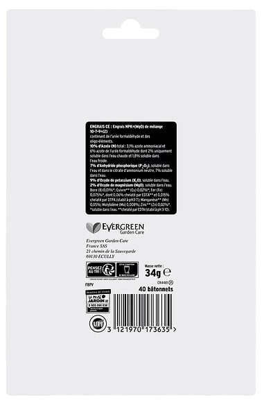 FERTILIGEN - Engrais bâtonnets pour plantes vertes - 40 unités - large