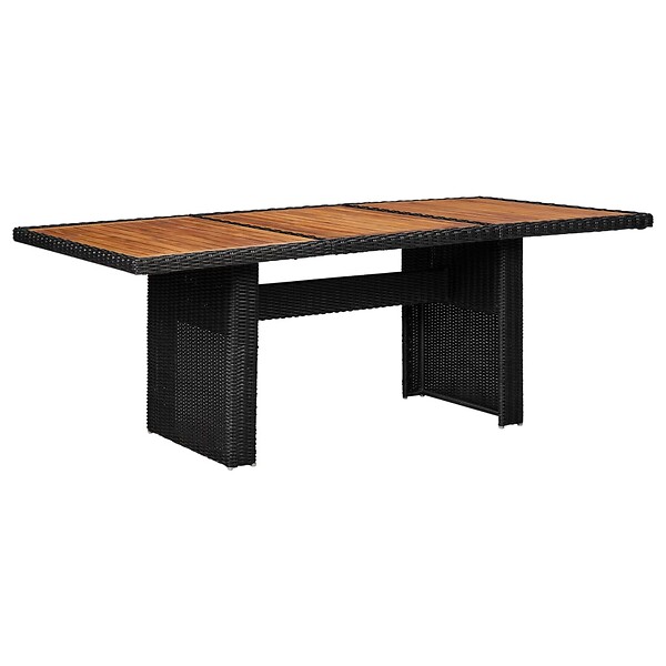 VIDAXL - vidaXL Table à dîner de jardin Noir 200x100x74 cm Résine tressée - large