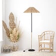 COREP - Lampadaire métal et raphia naturel PLAYA - Naturel - H160cm - vignette