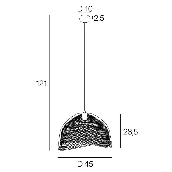 COREP - Suspension métal noir Corep OTTAWA D45cm. - large