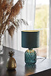 COREP - Lampe verre et velours vert Corep LIVINE H28cm. - vignette