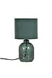 COREP - Lampe verre et velours vert Corep LIVINE H28cm. - vignette
