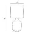COREP - Lampe verre et velours vert Corep LIVINE H28cm. - vignette