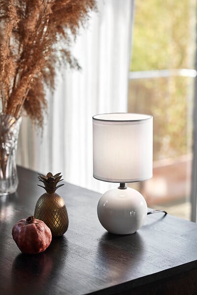 COREP - Lampe céramique blanc Corep MIA H26cm. - large