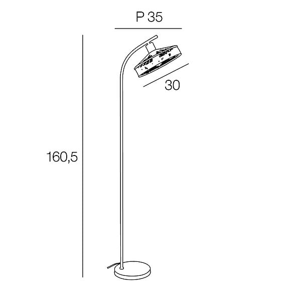 COREP - Lampadaire métal noir Corep ZELIE H160.5cm. - large