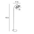 COREP - Lampadaire métal noir Corep ZELIE H160.5cm. - vignette