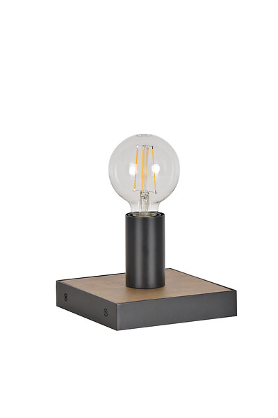 COREP - Lampe à poser métal et bois CONRAD Naturel/Noir E27 - large