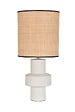 COREP - Lampe à poser céramique et raphia VENUS - Blanc - H65cm - vignette