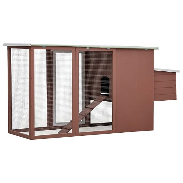 VIDAXL - vidaXL Poulailler d'extérieur avec 1 nichoir Marron Bois - large