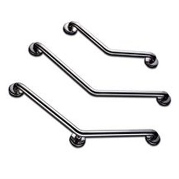AKW - Barre d'appui coudée 135° verticale ou horizontale en inox poli - 2 points de fixation - large