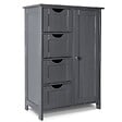 VOUNOT - Meuble de salle de bain rangement 4 tiroirs 1 porte 82x55x30cm gris - vignette