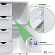 VOUNOT - Meuble de salle de bain rangement 4 tiroirs 1 porte 82x55x30cm blanc - vignette