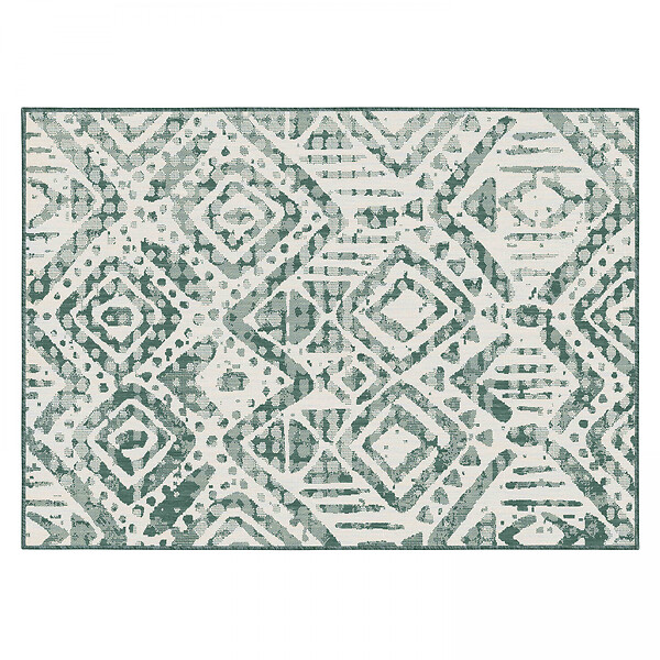 OVIALA - Tapis d'extérieur en polypropylène 120 x 170 cm vert - Kano - large