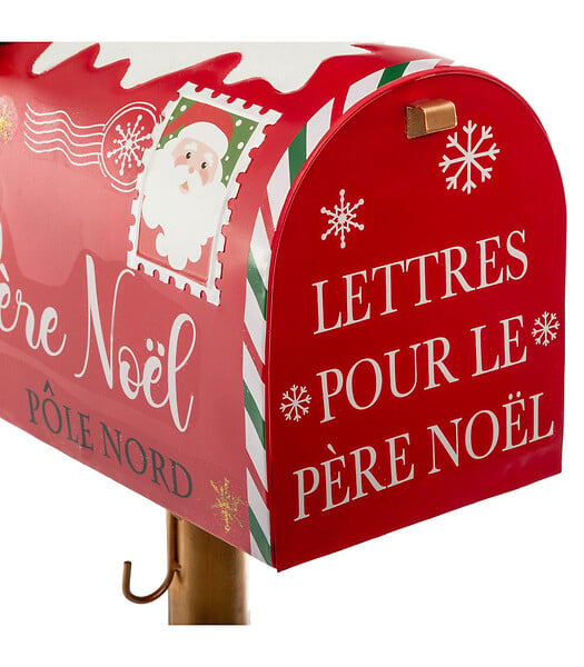 FEERIC LIGHTS & CHRISTMAS - Déco de Noël Boite aux lettres avec pied façon sucre d'orge H 100.5 cm - large