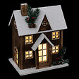 FEERIC LIGHTS & CHRISTMAS - Déco Lumineuse Maison enneigée en bois LED Blanc chaud H 33 cm - vignette