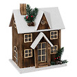 FEERIC LIGHTS & CHRISTMAS - Déco Lumineuse Maison enneigée en bois LED Blanc chaud H 33 cm - vignette