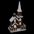 FEERIC LIGHTS & CHRISTMAS - Déco Lumineuse Église enneigée en bois LED Blanc chaud H 40 cm - vignette
