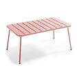 OVIALA - Table basse de jardin acier argile 90 x 50 cm - Palavas - vignette