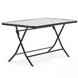 OVIALA - Table de jardin et 4 chaises pliantes en acier et verre noir - Calvi - vignette