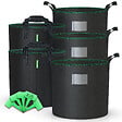 VOUNOT - Lot de 5 sacs de plantation non tisse 30L avec poignee Noir - vignette