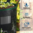 VOUNOT - Lot de 5 sacs de plantation non tisse 30L avec poignee Noir - vignette