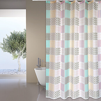 MSV - Rideau de douche Polyester Rose 180x200cm - large