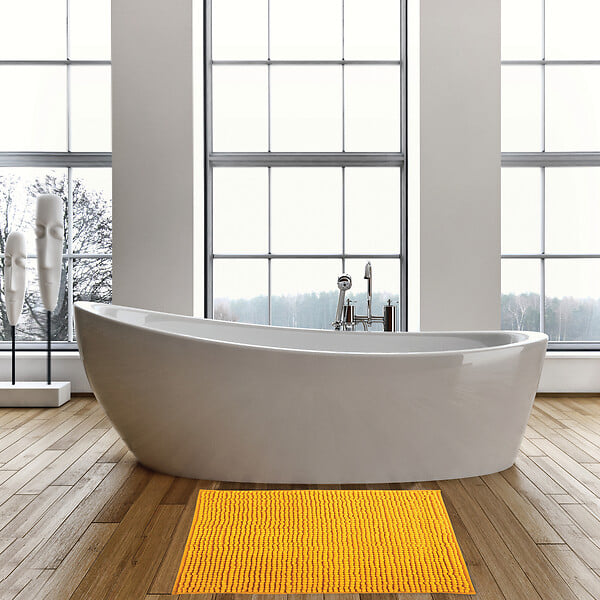 MSV - MSV Tapis de bain Microfibre CHENILLE 40x60cm Safran - large