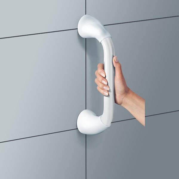 SPIRELLA - Spirella Barre de redressement ou dappui PROF Acier Inox 30cm Blanc - large