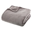 ATMOSPHERA - Plaid flanel en polyester - Gris - 180x230cm - vignette