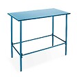 OVIALA - Table haute de jardin en métal bleu pacific 120 cm - Palavas - vignette